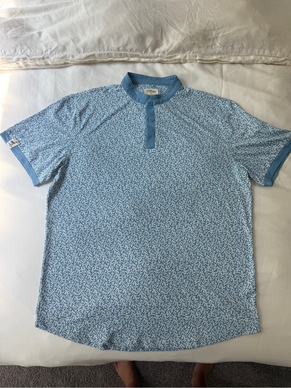 Men’s Mantra Light Blue Printed Short-Sleeve Polo